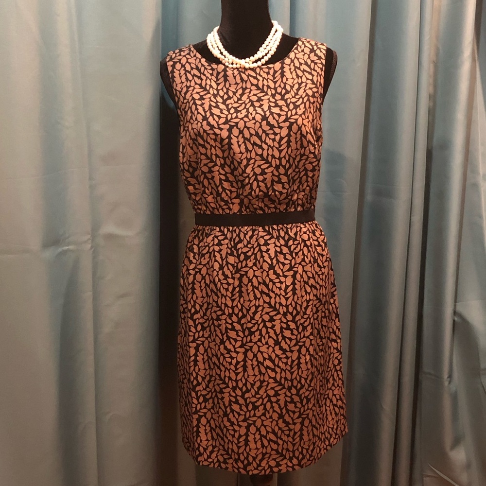 Loft Brown/Black Print Summer Casual Dress M